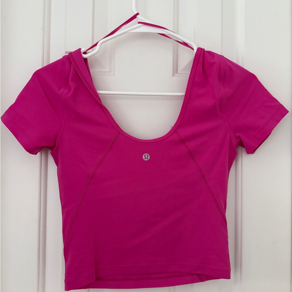 Lululemon Athletica Pink Fitted Crop Top - Picture 2 of 2